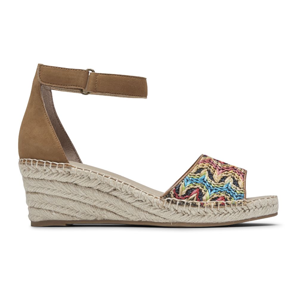 Rockport Marah Woven Ankle Strap - Womens Wedges Sandals - Multicolor - NZ (TCL-378924)